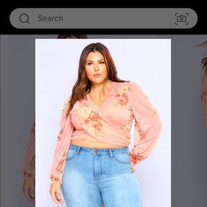 FashionNova Last Chance Mesh Wrap Top